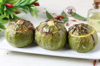ZUCCHINE TONDE RIPIENE COTTE IN FRIGGITRICE AD ARIA