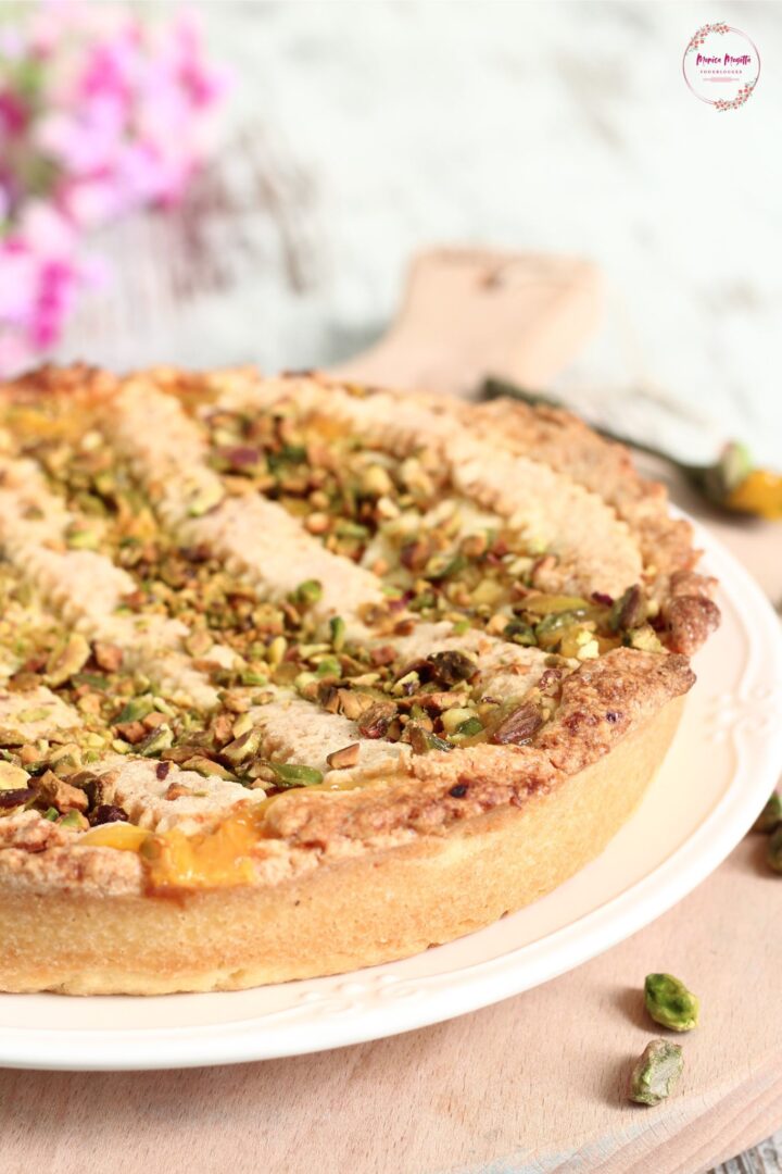 Crostata arancia e pistacchio con crema pasticcera