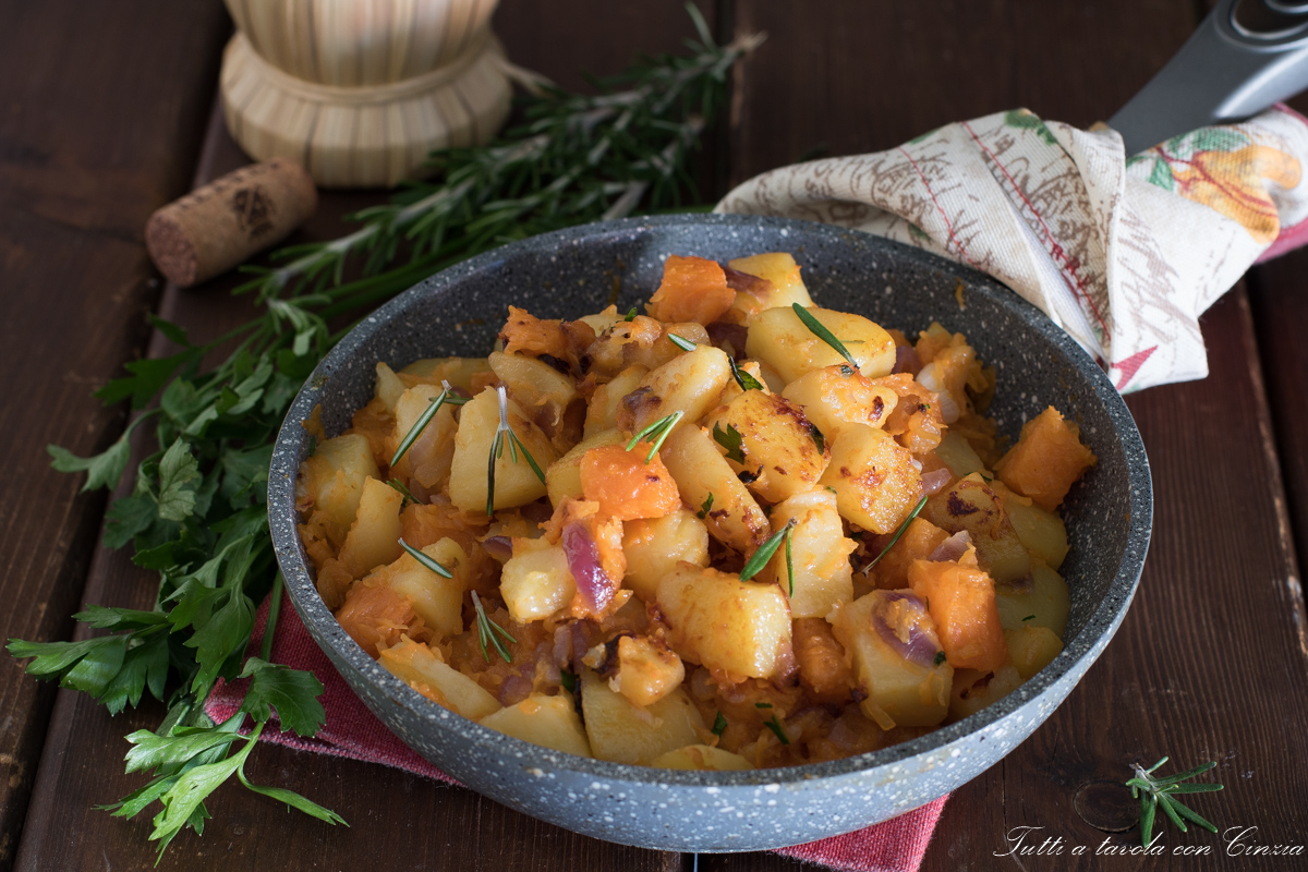 Zucca e patate in padella il contorno con crosticina ...