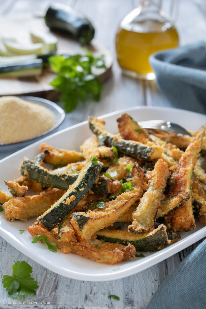 Bastoncini di zucchine al forno