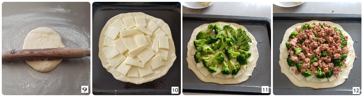 Scacciata con broccoli e salsiccia, preparazione 