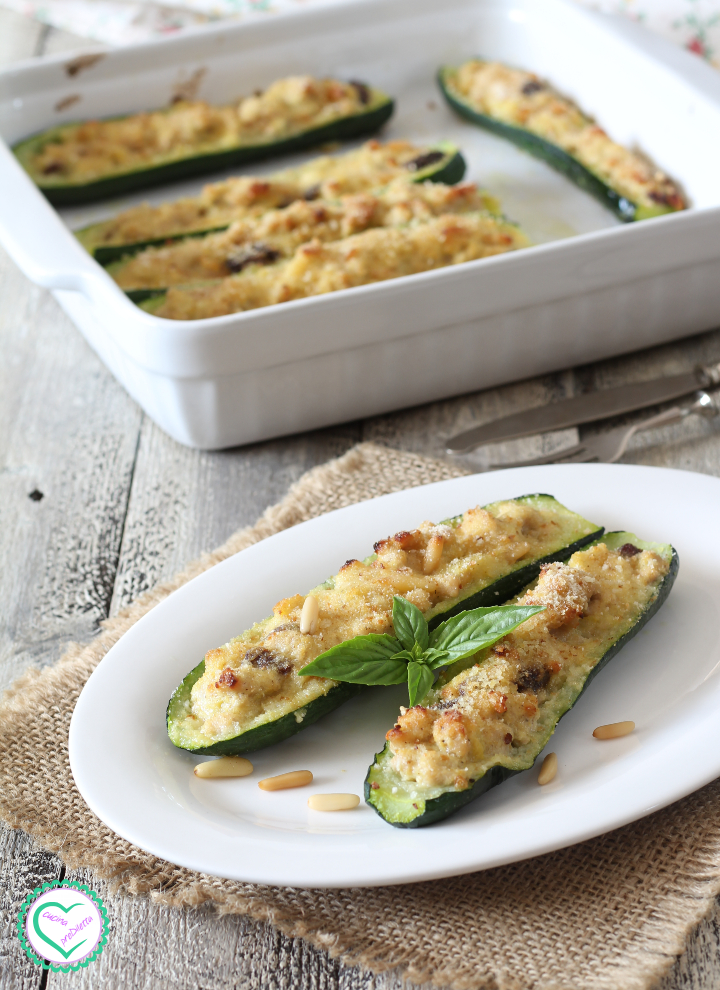 Zucchine con carne pinoli e uvetta