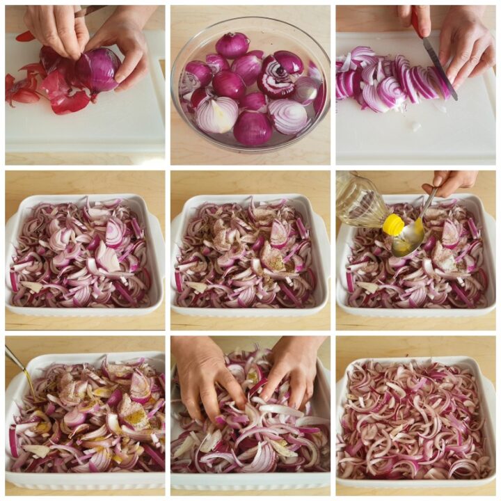 Cipolle rosse al forno, preparazione