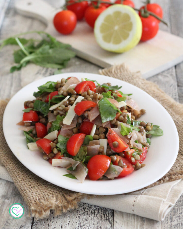 Insalata di Lenticchie fredde con rucola e bresaola