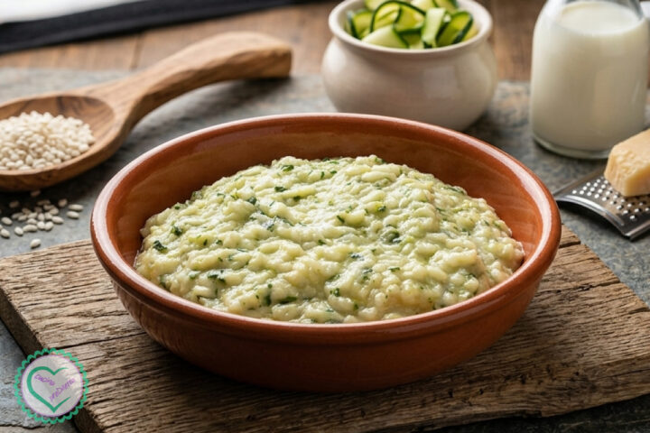 Ricetta riso con latte e zucchine