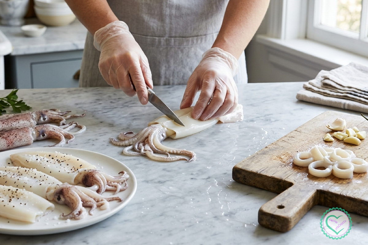Come pulire i calamari, tutorial passo passo