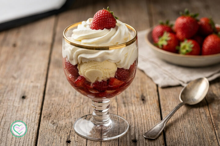 Fragole con gelato e panna, ricetta facile e veloce