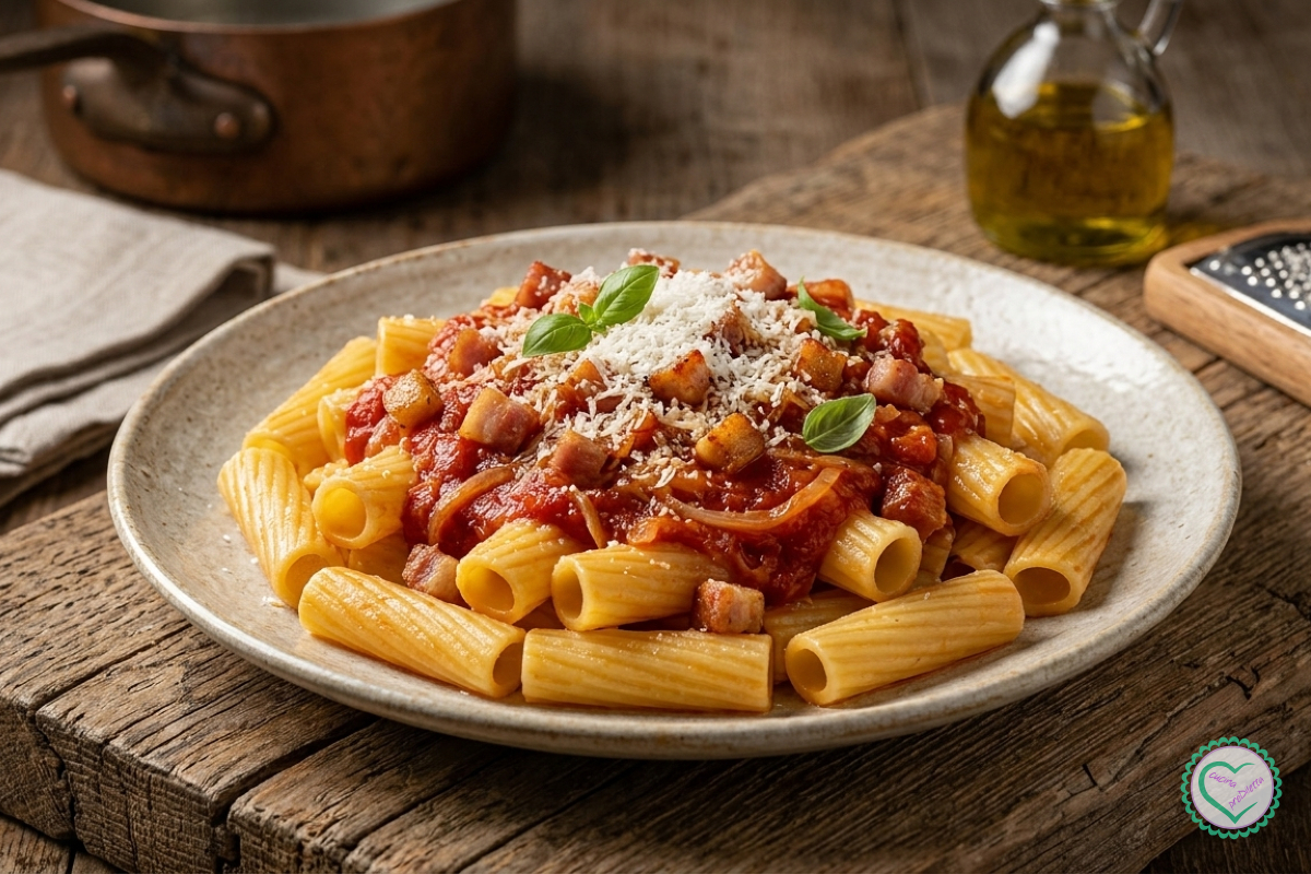Ricetta Pasta con pancetta e pomodoro