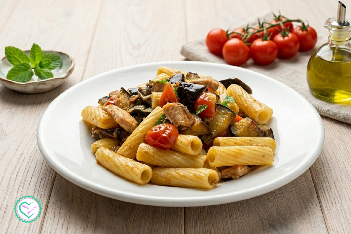 Ricetta Pasta con pesce spada e melanzane