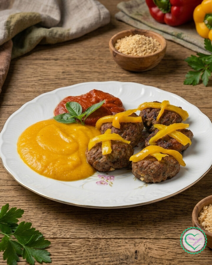 Polpette con salsa di peperoni, ricetta polpette di carne