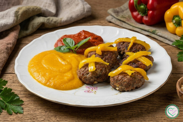 Ricetta Polpette con salsa di peperoni