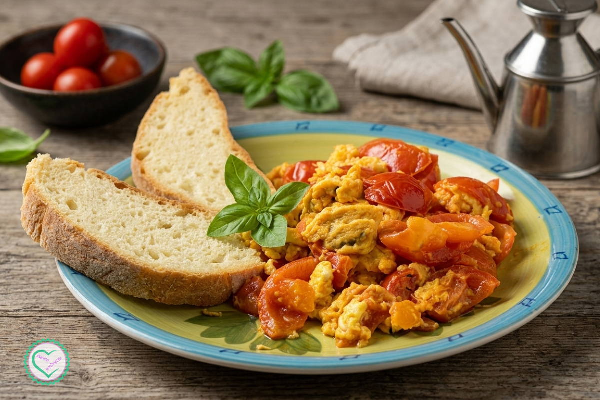 Uova strapazzate al pomodoro fresco, ricetta facile e veloce