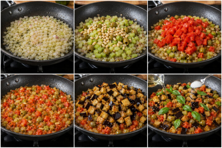Caponata di melanzane, preparazione