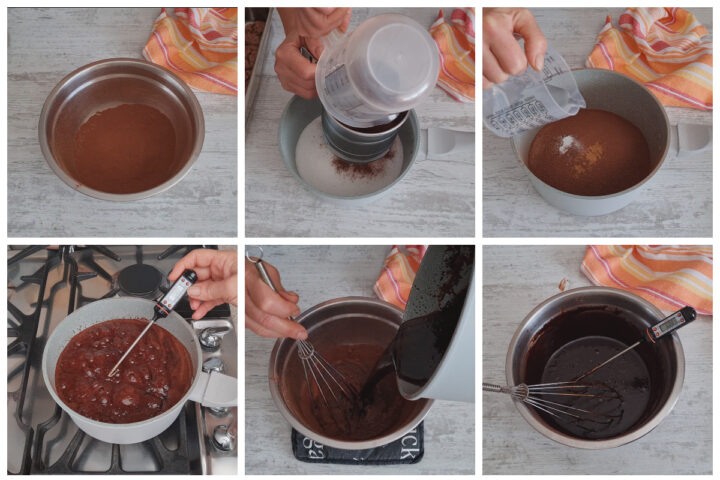 Preparazione glassa al cacao per i biscotti totò catanesi