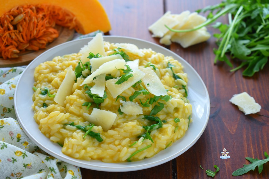 Risotto alla zucca con rucola e Grana