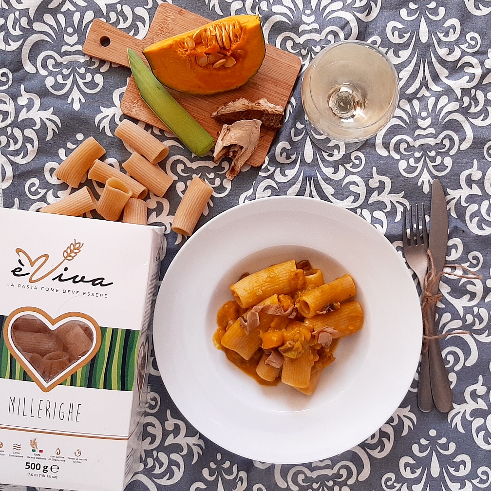Pasta con zucca porri e funghi porcini | cucinato e mangiato