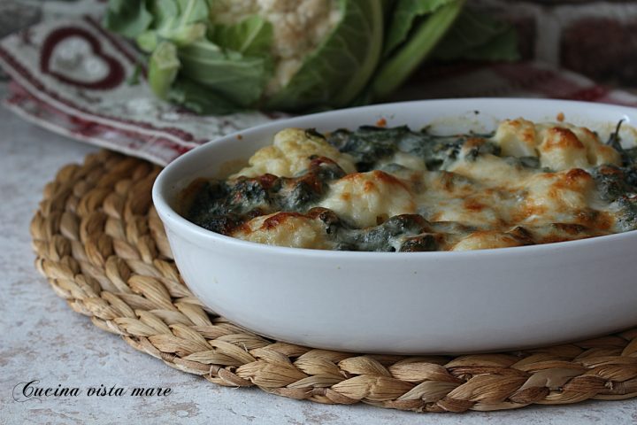 pasticcio di cavolfiori e spinaci