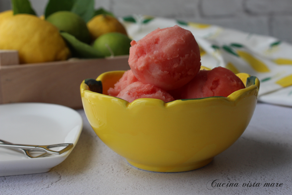 Sorbetto all'anguria Cucina vista mare