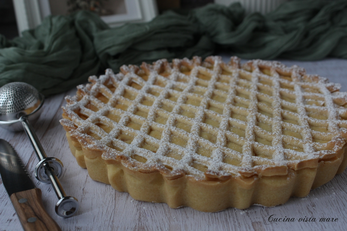 Crostata ricotta e pesche Cucina vista mare