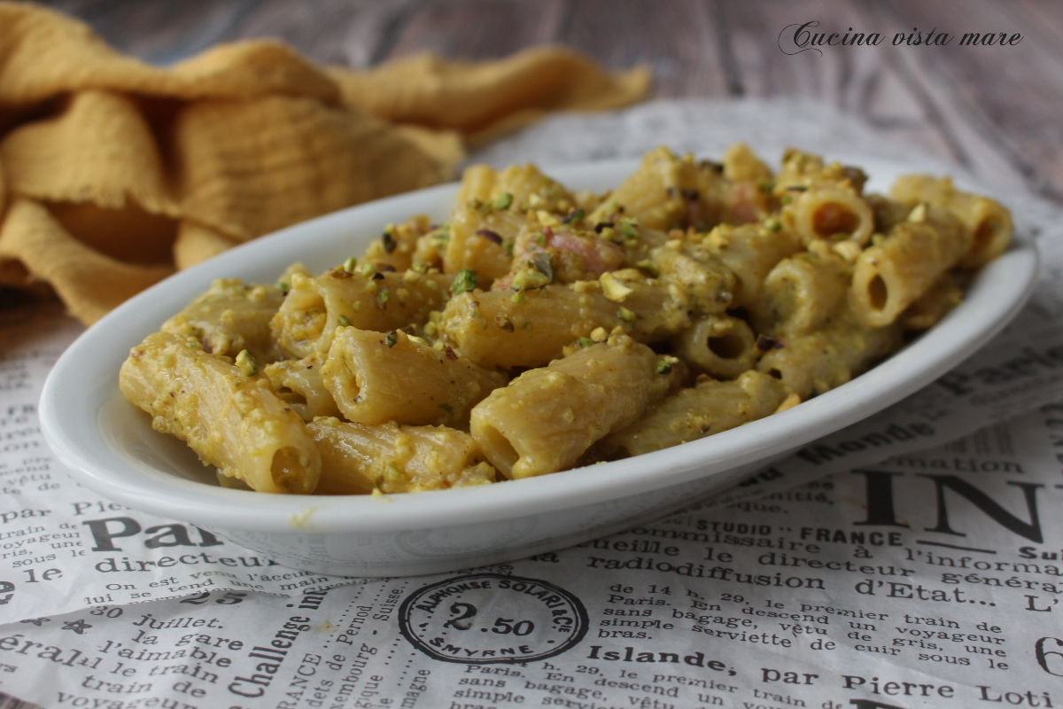 Carbonara al pistacchio Cucina vista mare