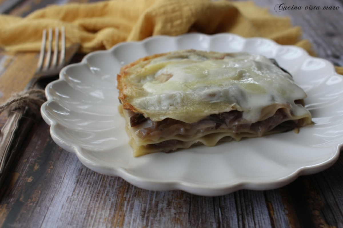Lasagne radicchio e porri Cucina vista mare