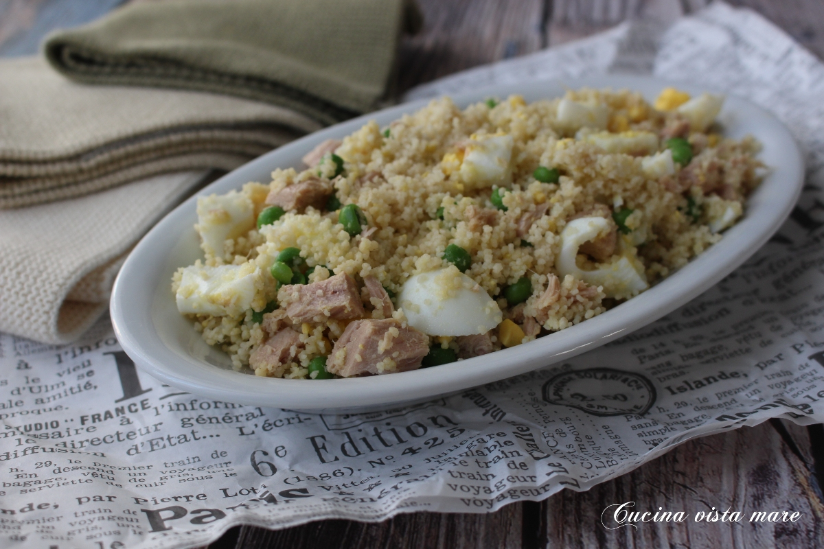 Cous cous tonno uova e piselli Cucina vista mare Cous cous tonno uova e piselli Cucina vista mare