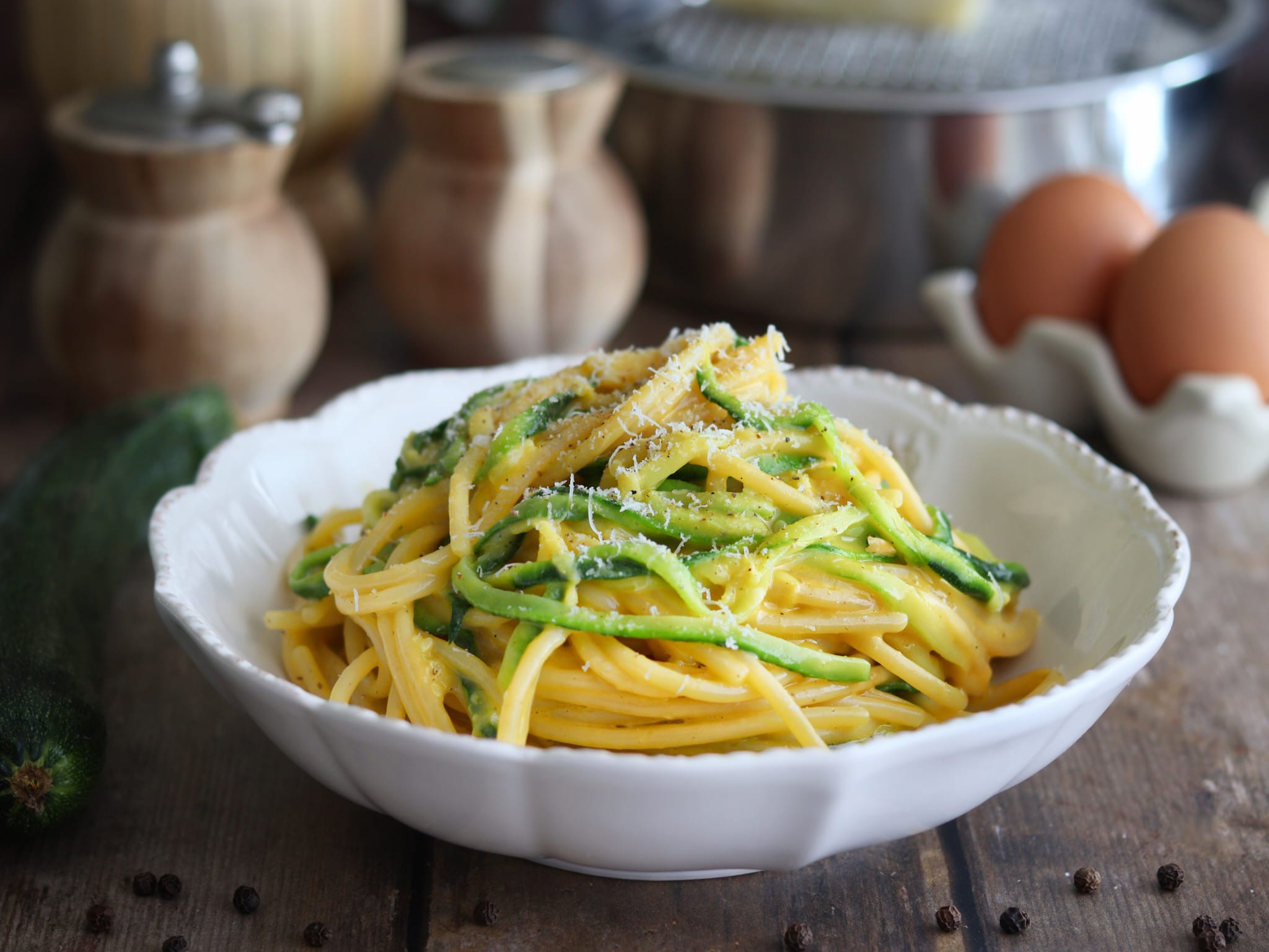 Spaghetti alla carbonara di zucchine
