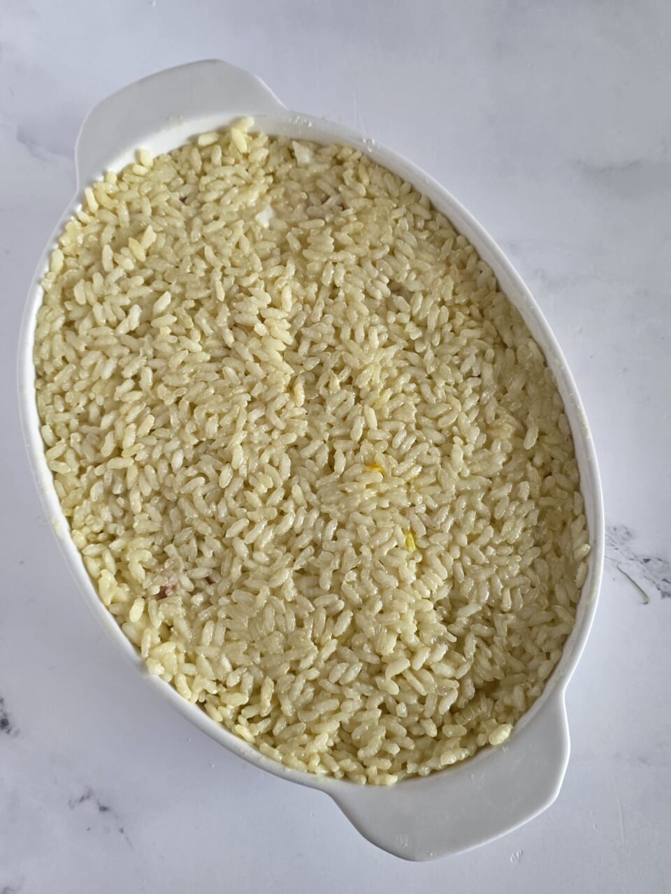 Sformato di riso al forno con prosciutto e mozzarella