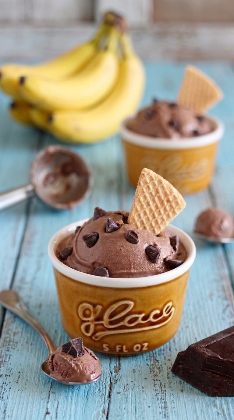 Gelato furbo con banane e cacao