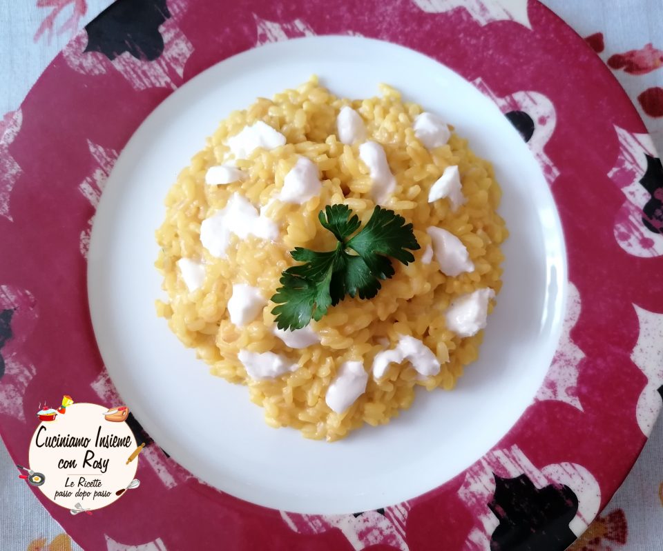 Risotto zafferano panna e mozzarella