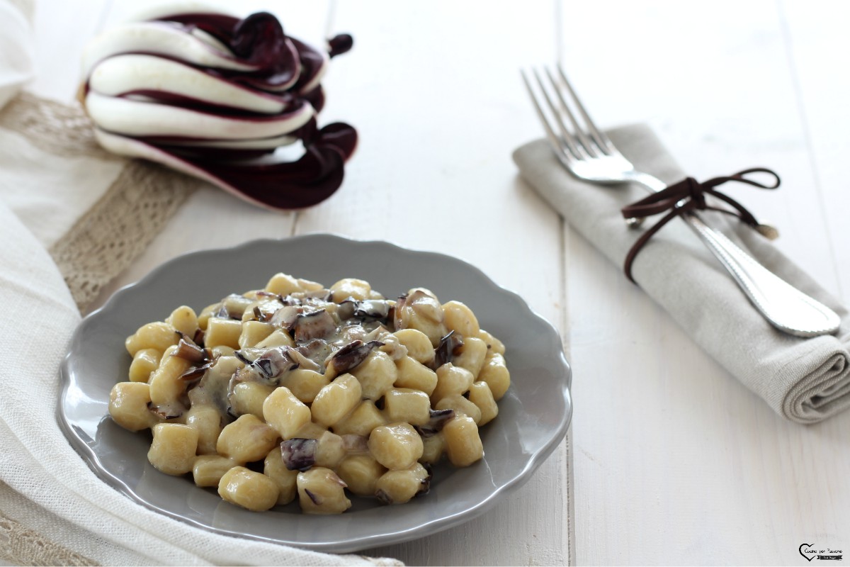 Gnocchi con crema di radicchio trevigiano