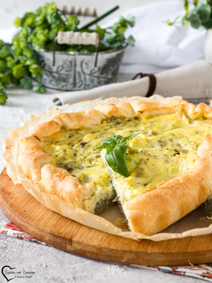 Torta salata ai carciofi e ricotta