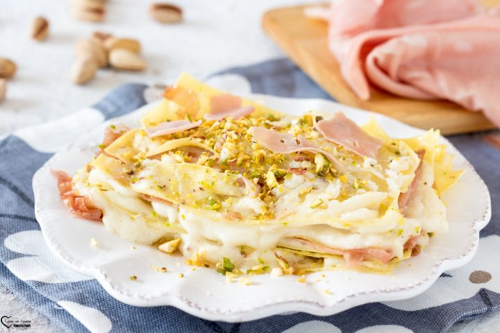 lasagne al pistacchio e mortadella