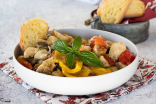 Bocconcini di pollo con verdure