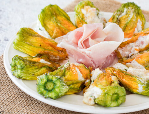 FIORI DI ZUCCA RIPIENI DI RICOTTA e prosciutto