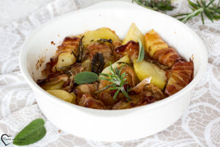 Patate al forno con pancetta