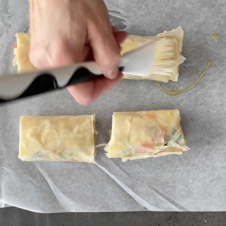 Involtini di pasta fillo con verdure