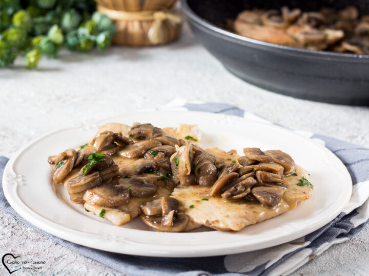 scaloppine di tacchino ai funghi