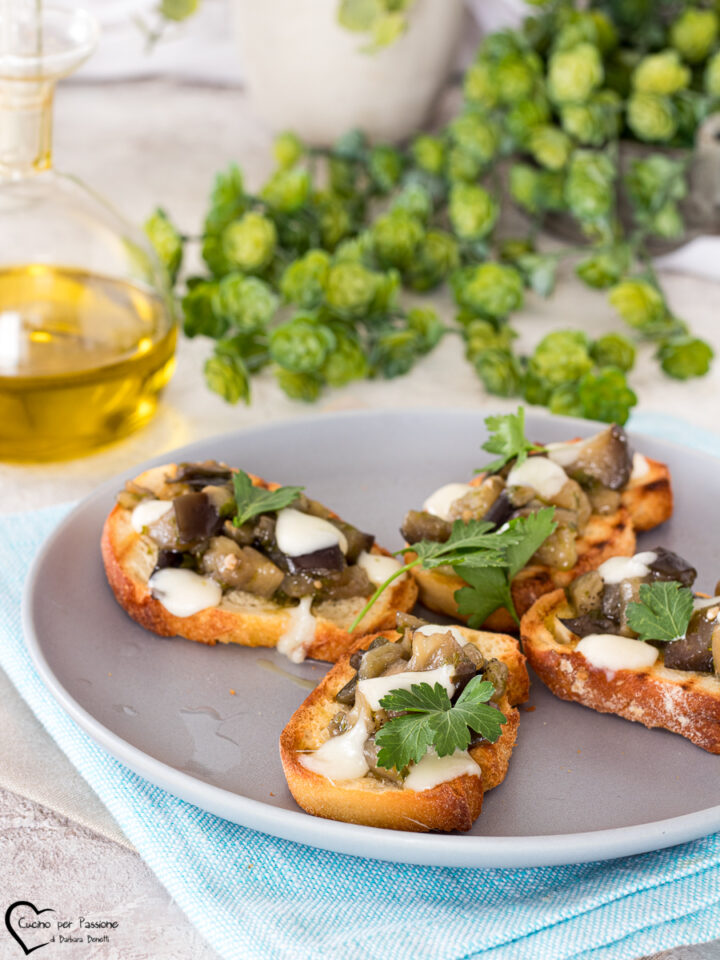 bruschette con melanzane