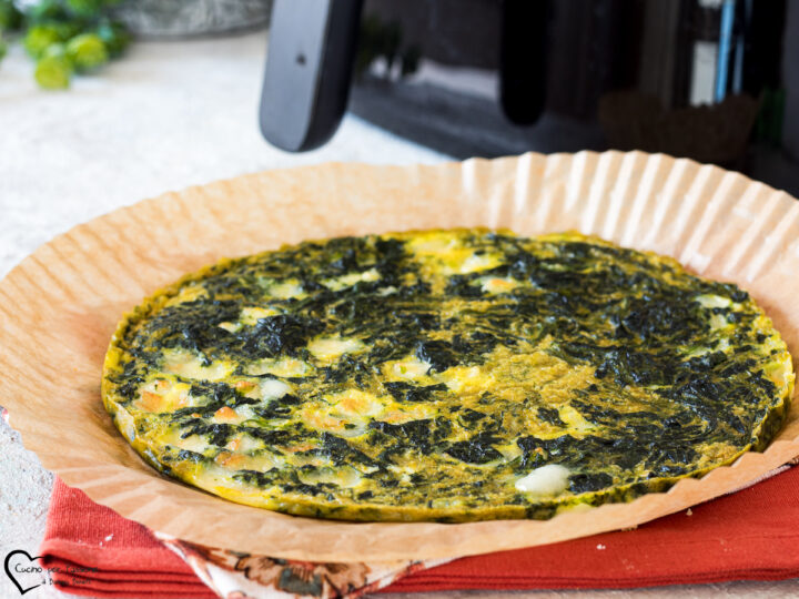 Frittata di spinaci in friggitrice ad aria