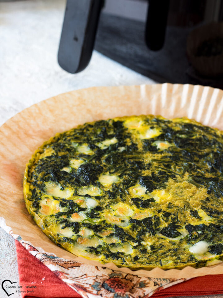 Frittata di spinaci in friggitrice ad aria