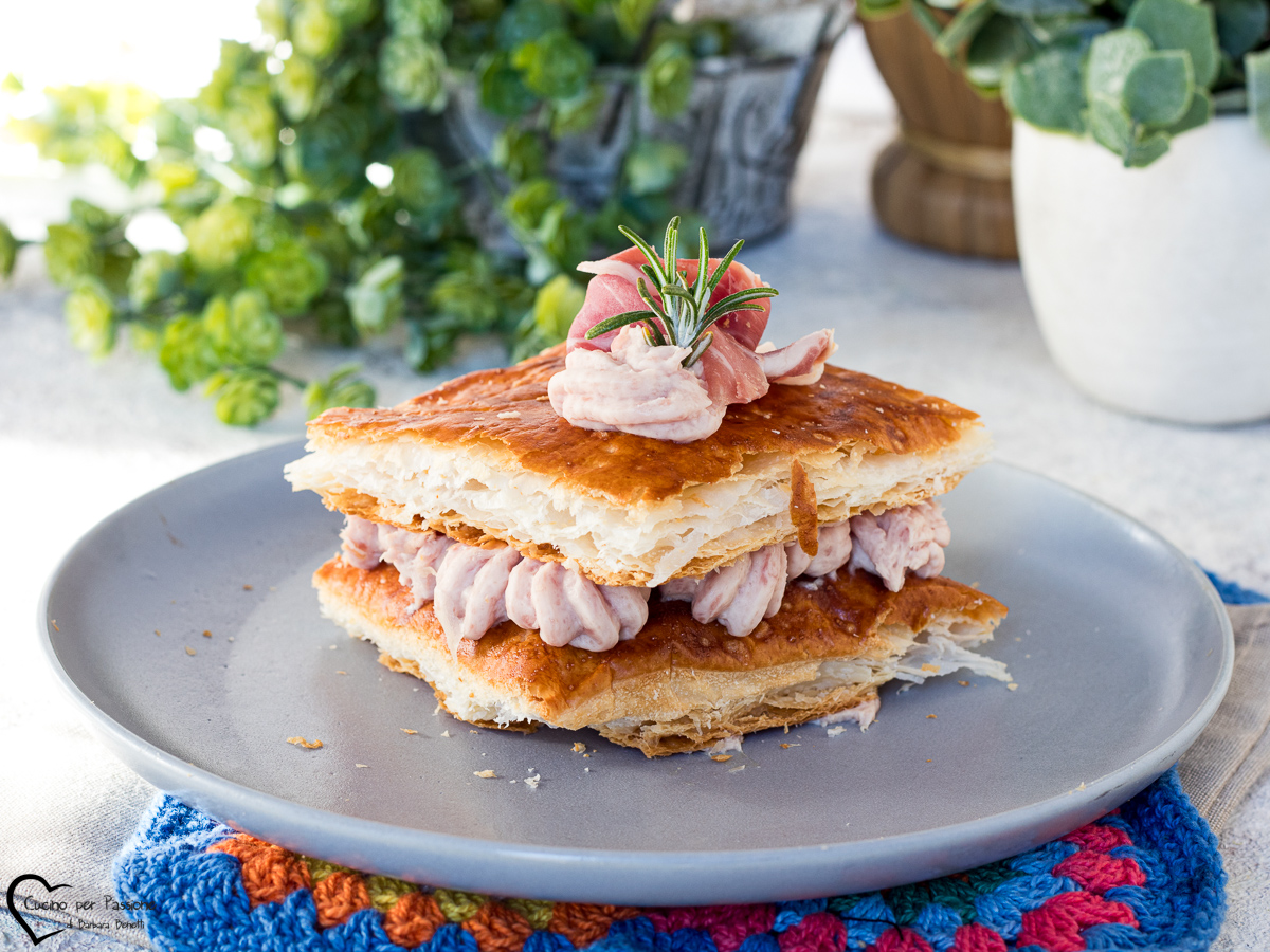 Millefoglie salata al prosciutto
