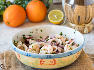 insalata calamari e gamberi