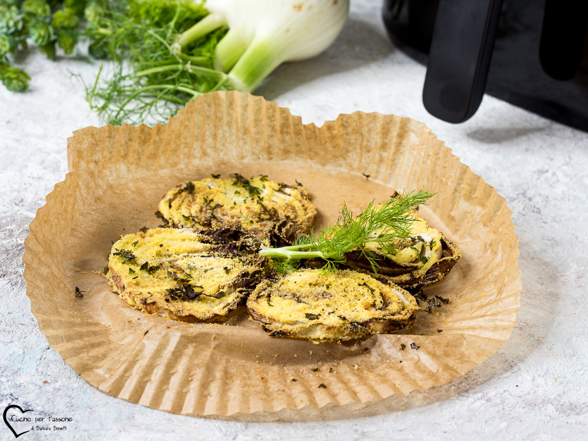 finocchi gratinati in friggitrice ad aria