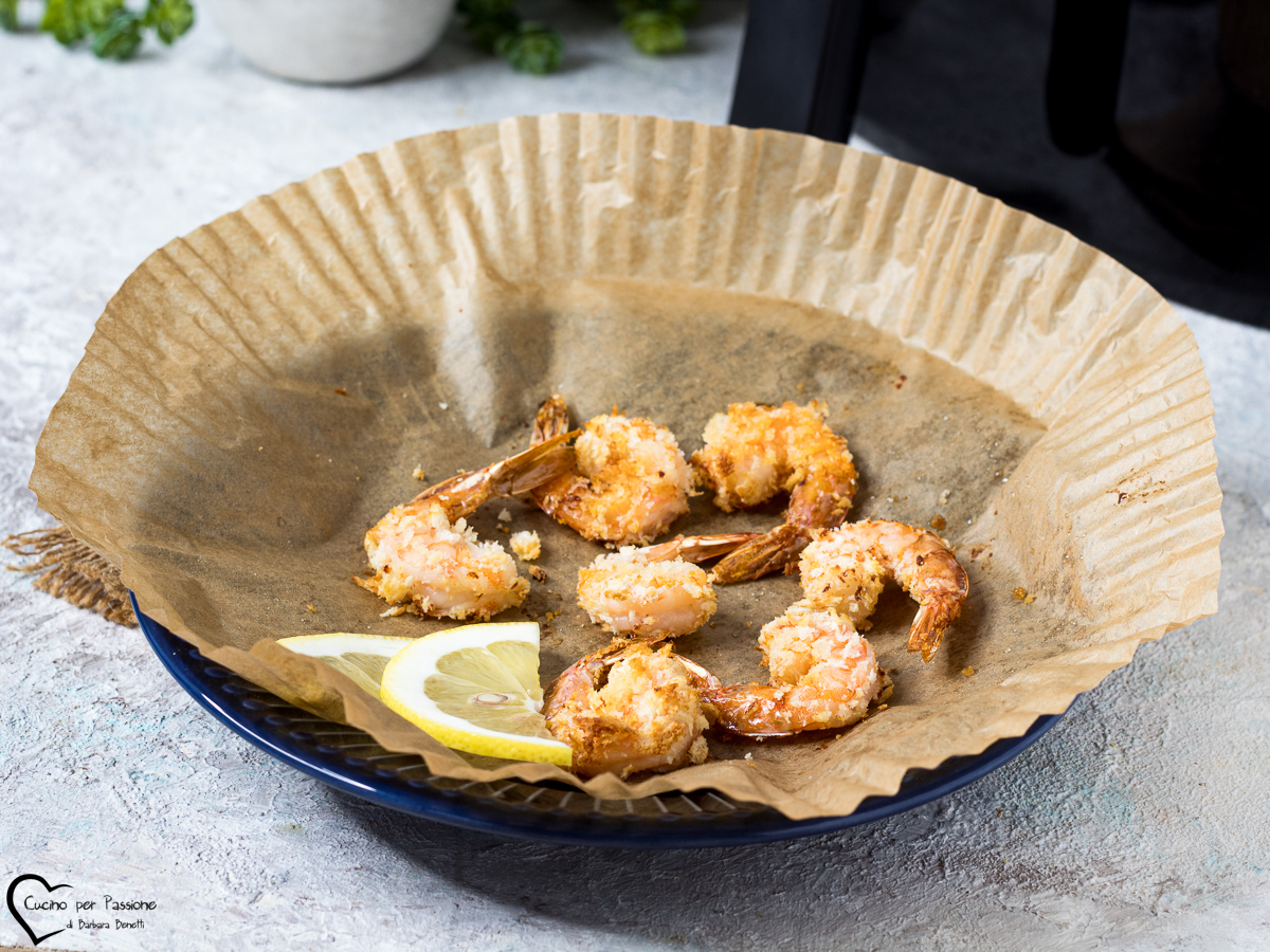 Mazzancolle in friggitrice ad aria