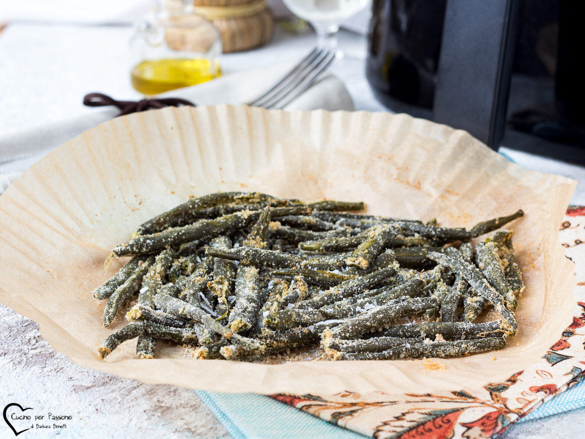 Fagiolini gratinati in friggitrice ad aria