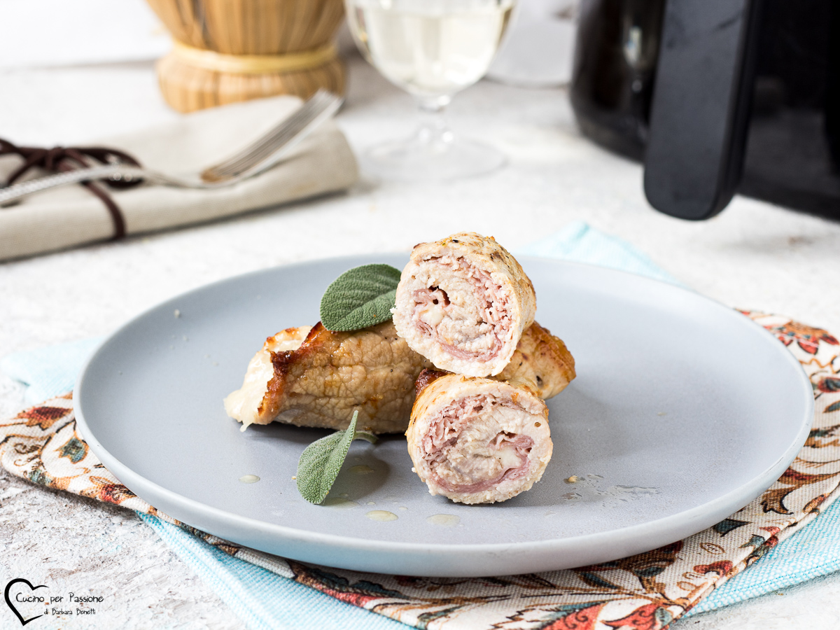 involtini di maiale in friggitrice ad aria