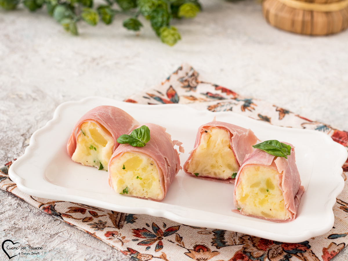 Involtini di prosciutto cotto freddi