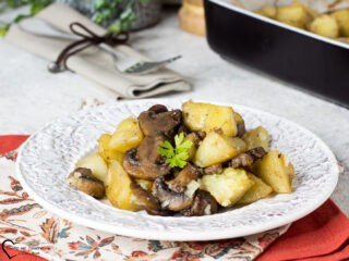 patate e funghi al forno