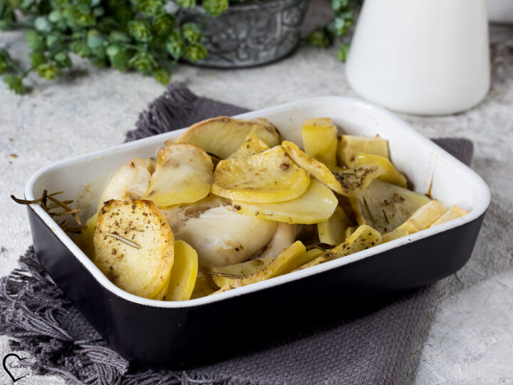coda di rospo al forno con patate